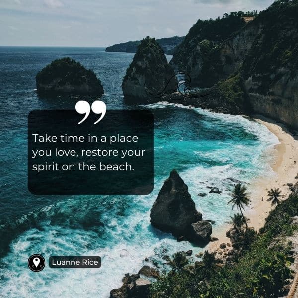Quote about restoring your spirit on the beach