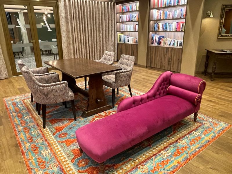 Quiet library space on an Ambassador cruise