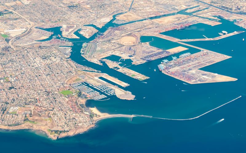 Aerial view of San Pedro cruise port