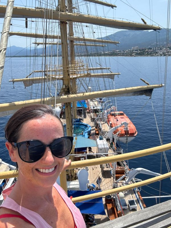 Me climbing the mast on Royal Clipper