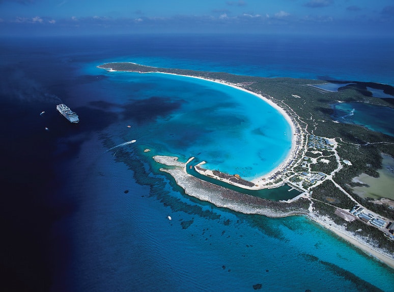 Aerial view of Half Moon Cay