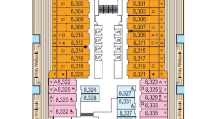 Deck 8 deck plan on P&O Iona
