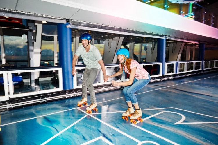 Roller skating on Anthem of the Seas