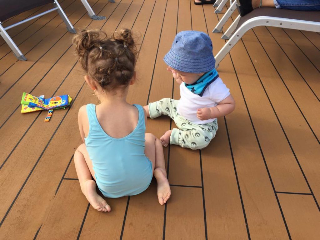 Baby and todler on a cruise