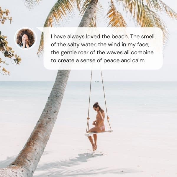 Quote about loving every part of the beach experience