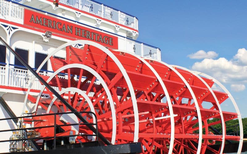 A paddlewheel boats