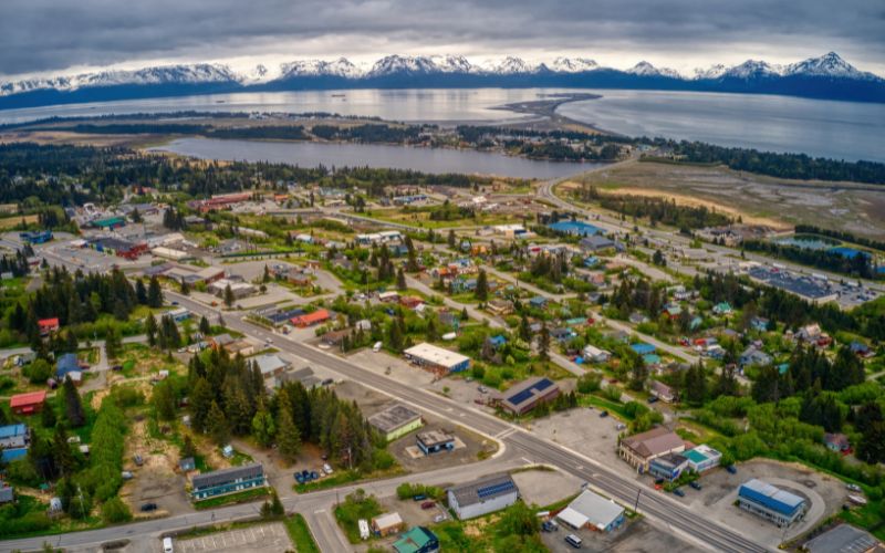 Aerial view of Homer, Alaska