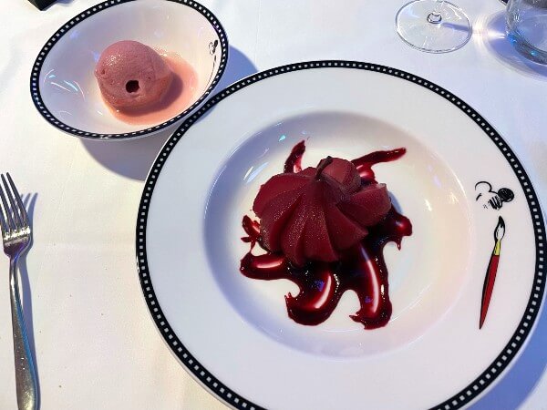 Poached pear dessert Disney Cruise Line
