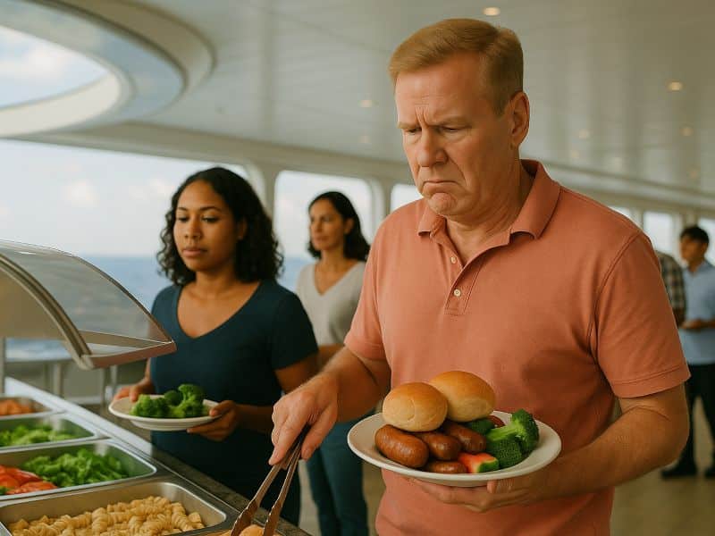 Buffet grumpy man
