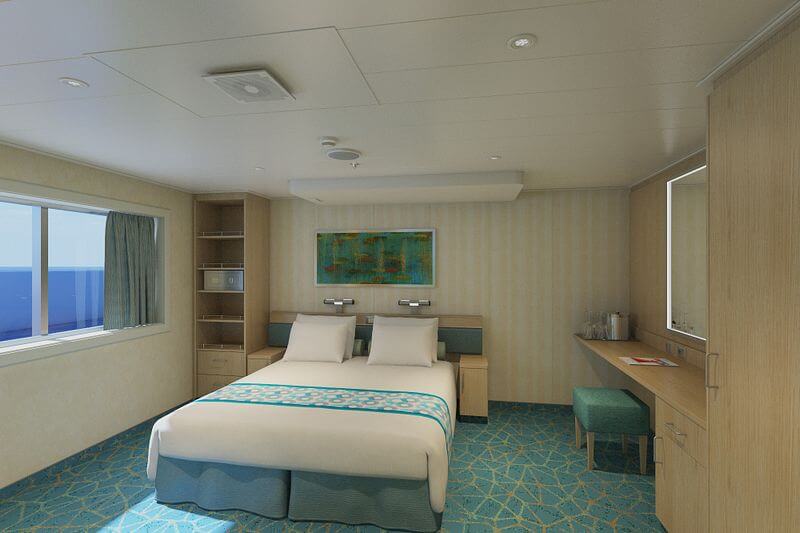 Rooms that look out onto a walkway