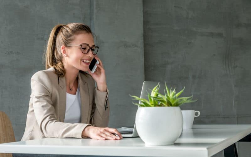 A girl calling on the phone