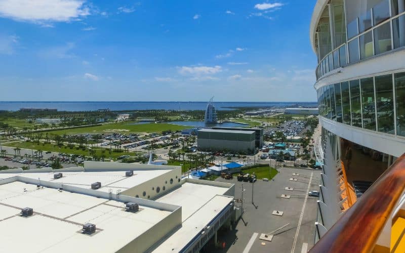 Cape Canaveral, USA. The arial view of port Canaveral from cruise ship