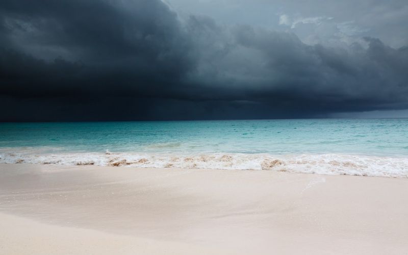 Caribbean beach hurricane