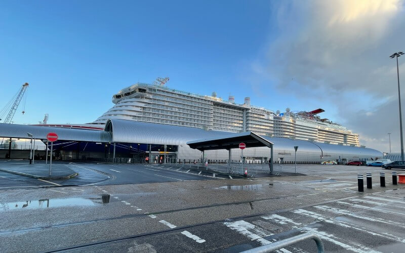 Carnival Celebration at the start of her maiden voyage in Southampton