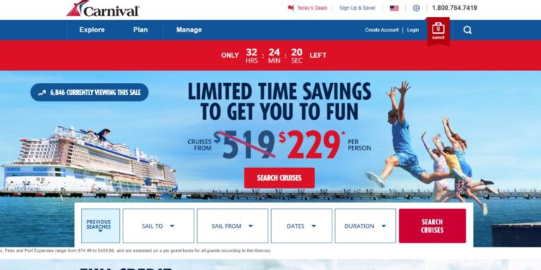 Carnival Cruise Line Website