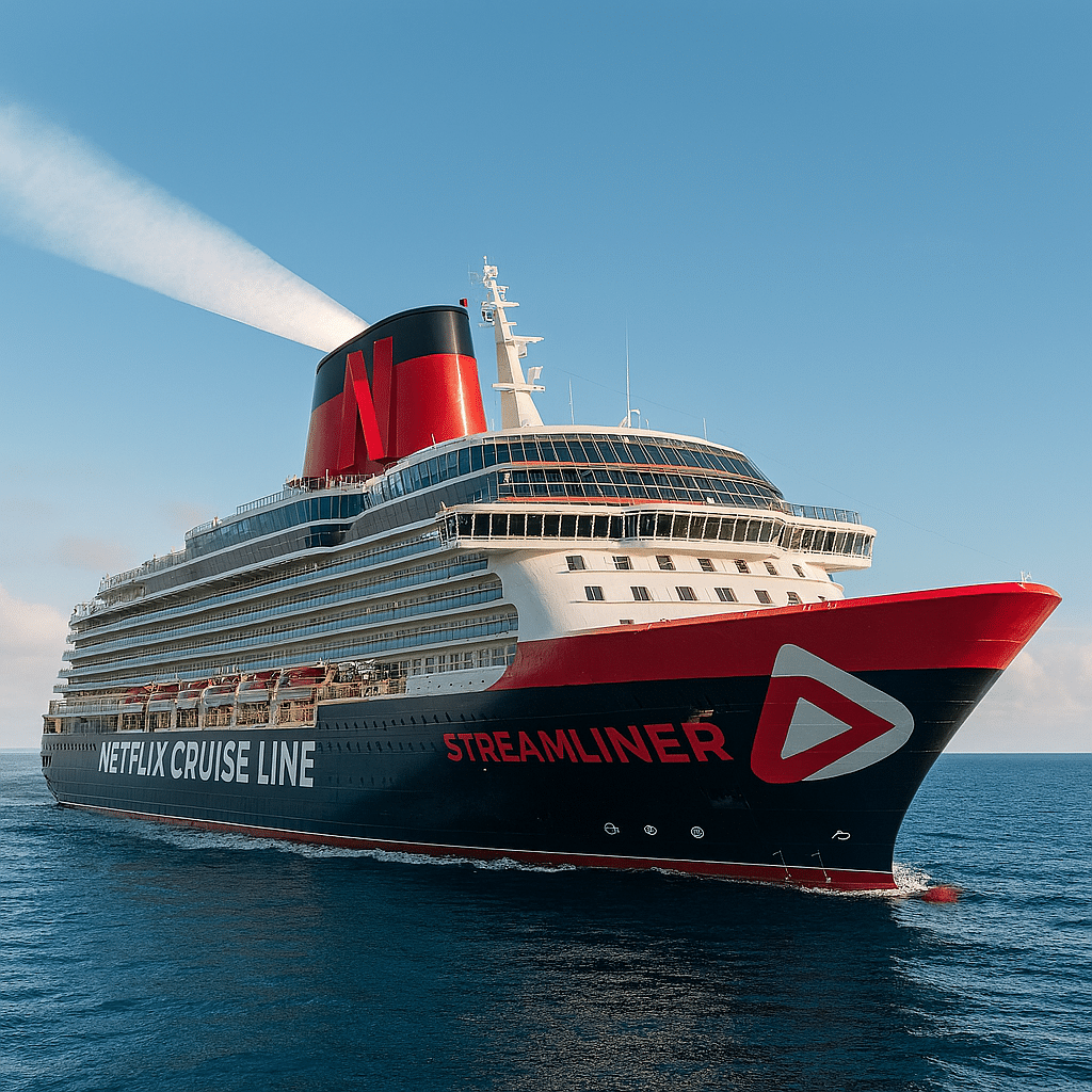 AI impression of Netflix cruise ship 'Streamliner'