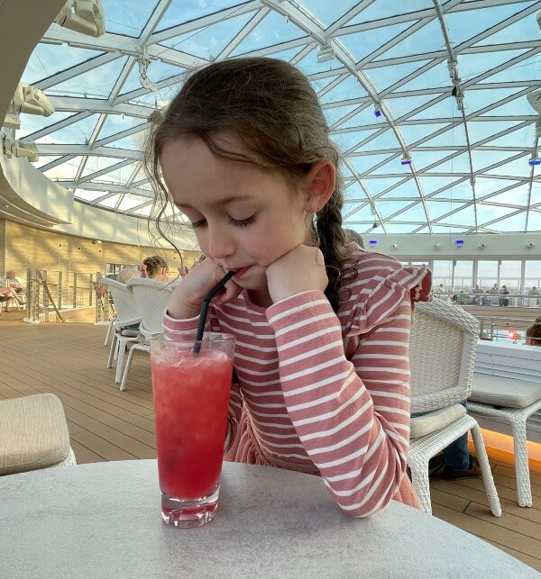 Child with drink on Iona