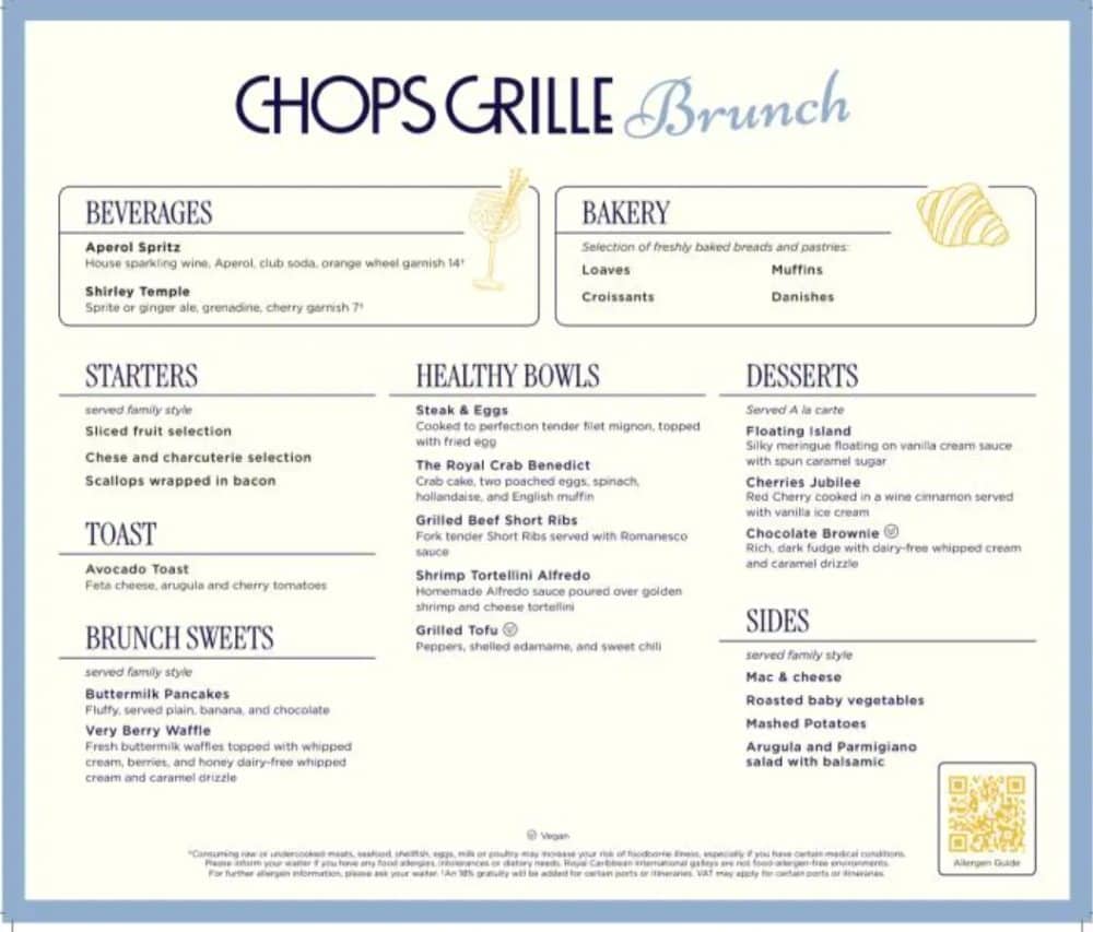 Chops Grille Brunch Menu