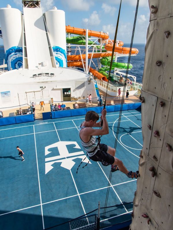 Rock climbing wall on Liberty of the Seas