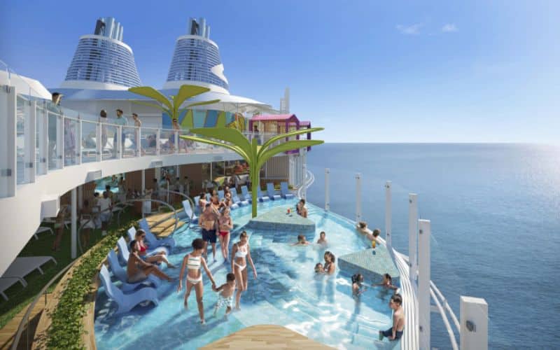 people relaxing at the Cove Pool area of Icon of the Seas