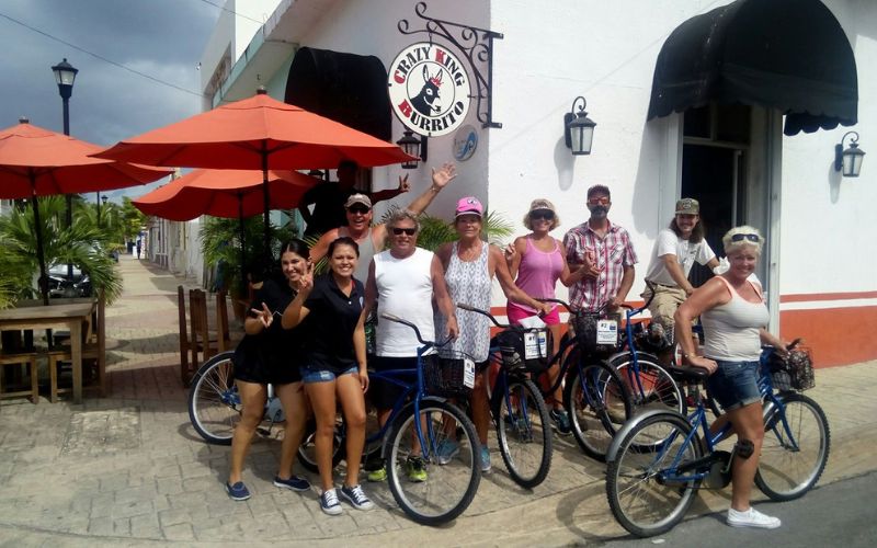 Happy people outside Crazy King Burrito