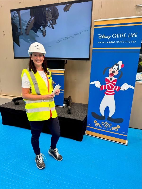 Cruise Mummy at the Disney Believe steel cutting ceremony