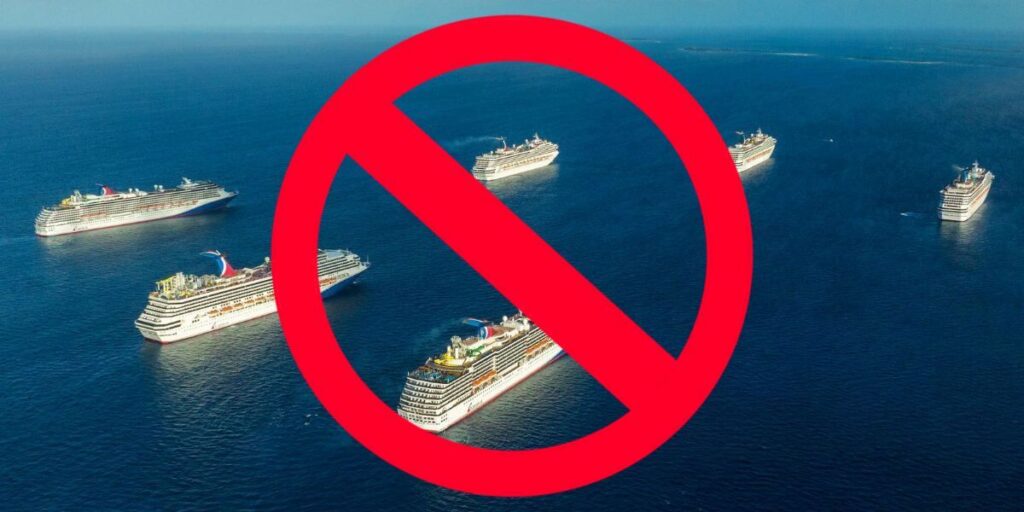 Banned from cruise ships