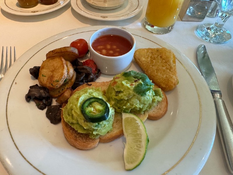 Cunard vegan English breakfast