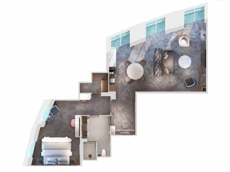Disney Adventure Concierge 1-Bedroom Suite Floorplan