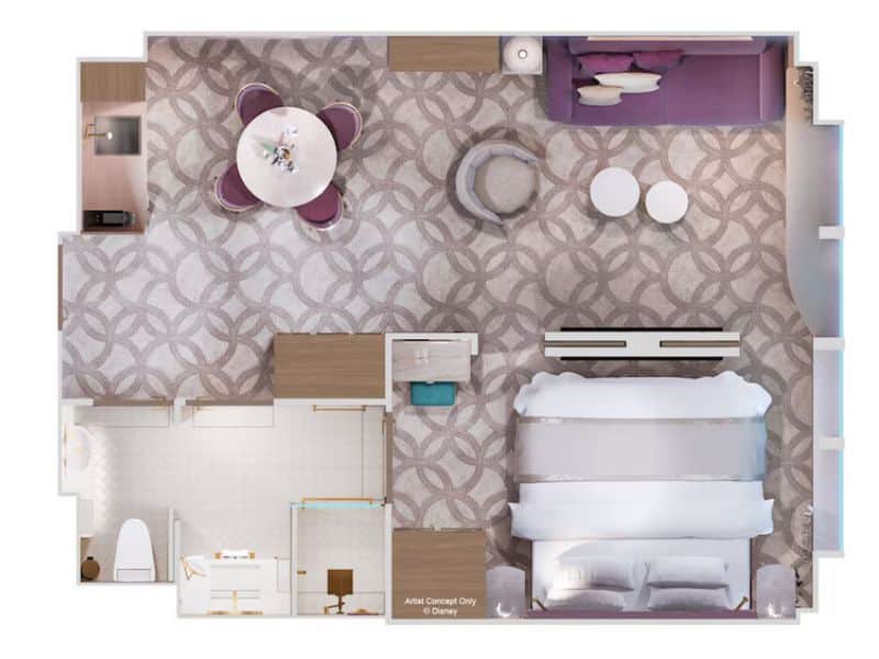 Disney Adventure Concierge Family Oceanview Suite Floorplan