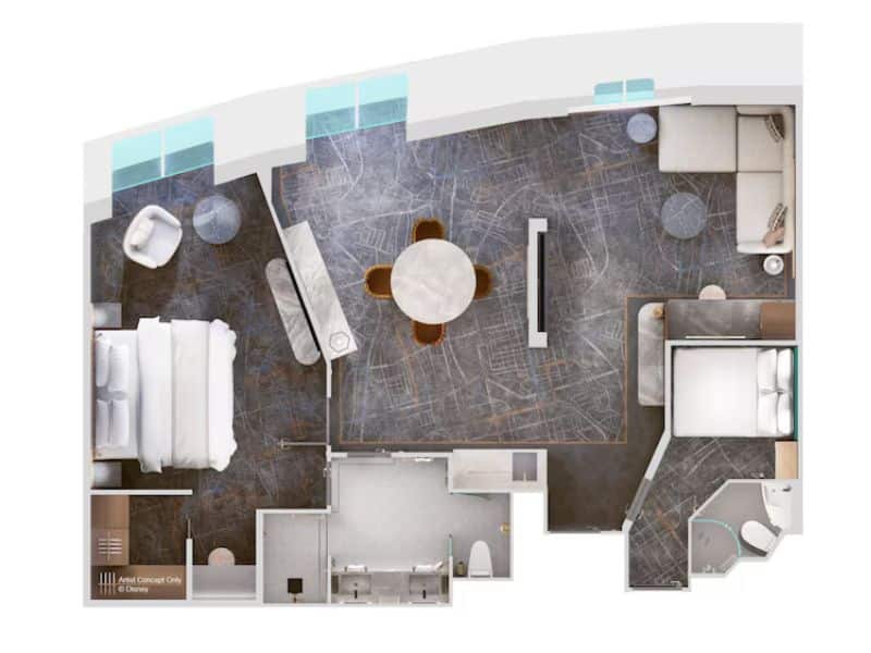 Disney Adventure Concierge Oceanview Suite Floorplan