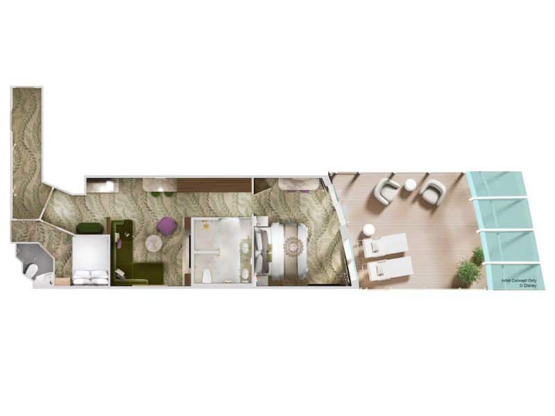 Disney Adventure Concierge Suite with Oceanview Verandah Floorplan