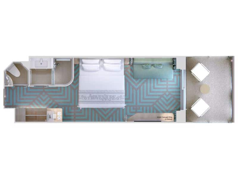 Disney Adventure Deluxe Verandah Stateroom Floorplan