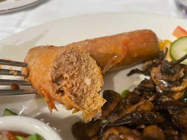 Vegan sausages on Disney Cruise Line
