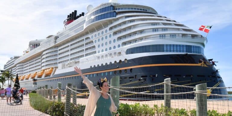Disney Destiny witH Cruise Mummy at Castaway Cay
