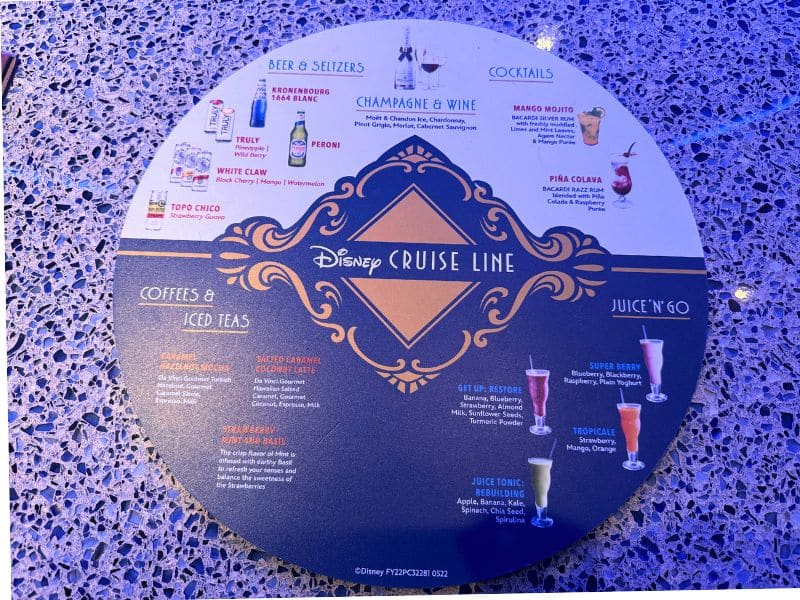 Disney cruise line drinks