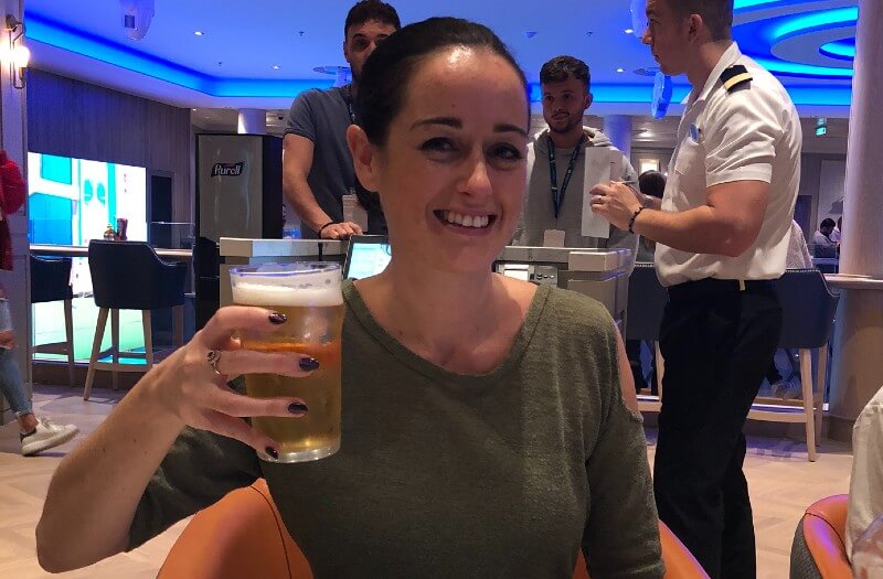 Drinking beer on Norwegian Encore