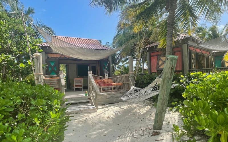 Family cabana on Castaway Cay beach