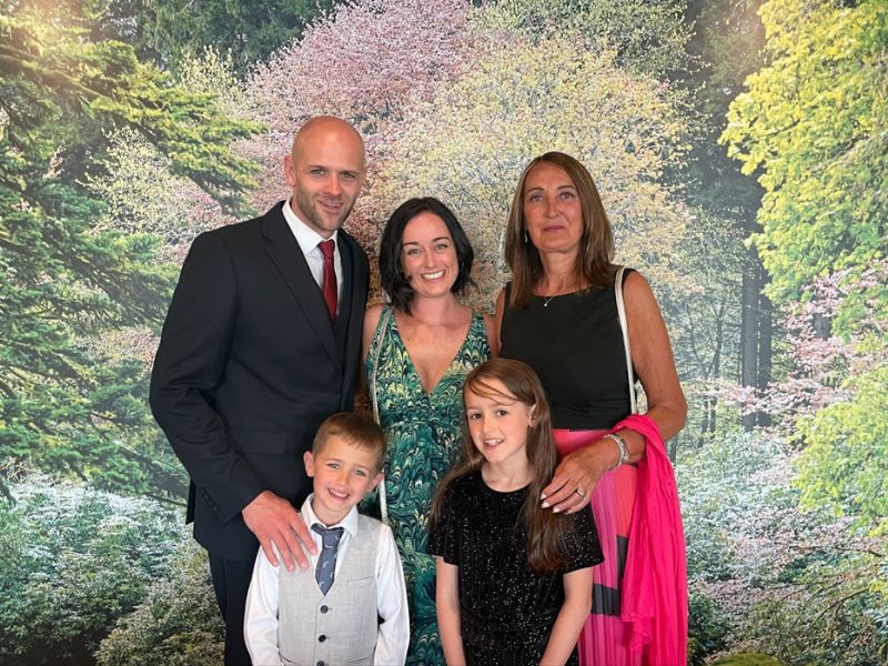 Family wearing formal