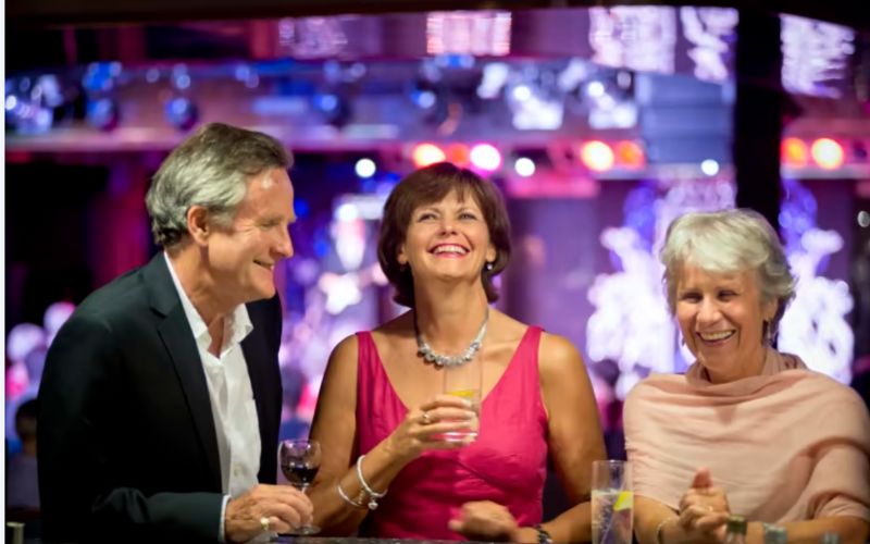 Fred. Olsen - adult passengers drinking in the bar