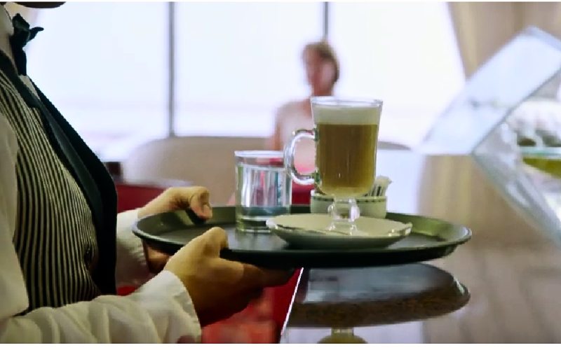 Coffee on a serving tray