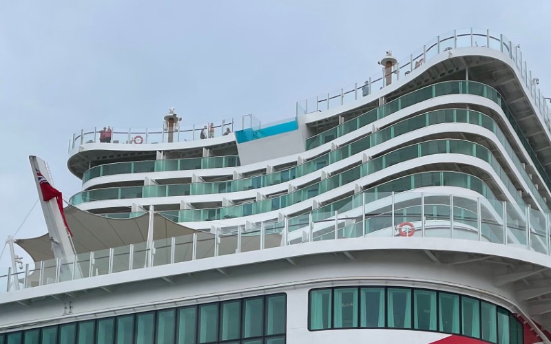 Cabins at the back of P&O Iona underneath the infinity pool