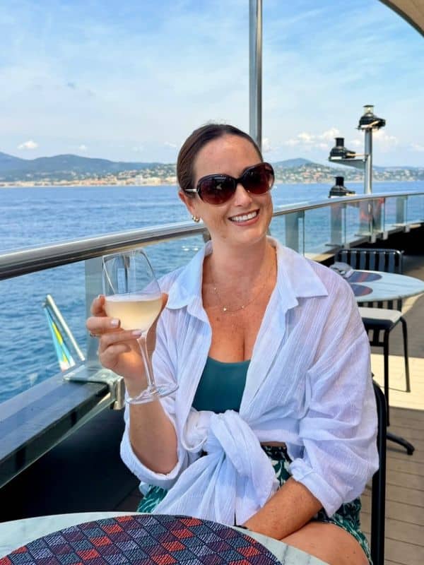 Cruise Mummy with wine on Scenic Eclipse II