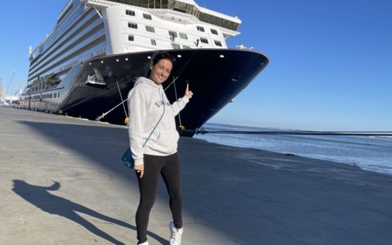 Cruise mummy with Saga cruise ship