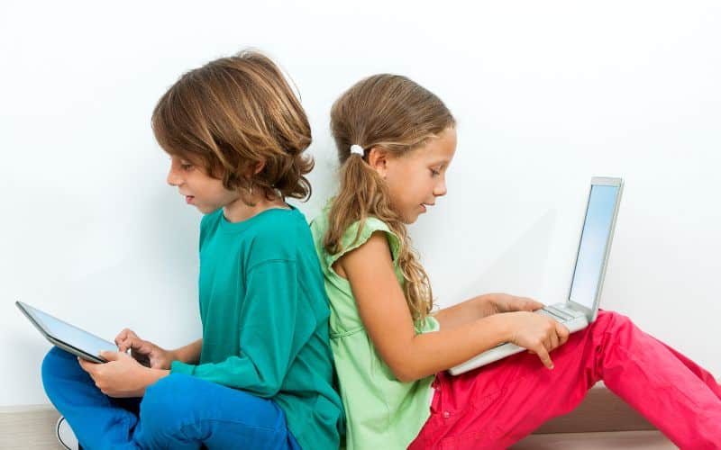 Kids using the internet