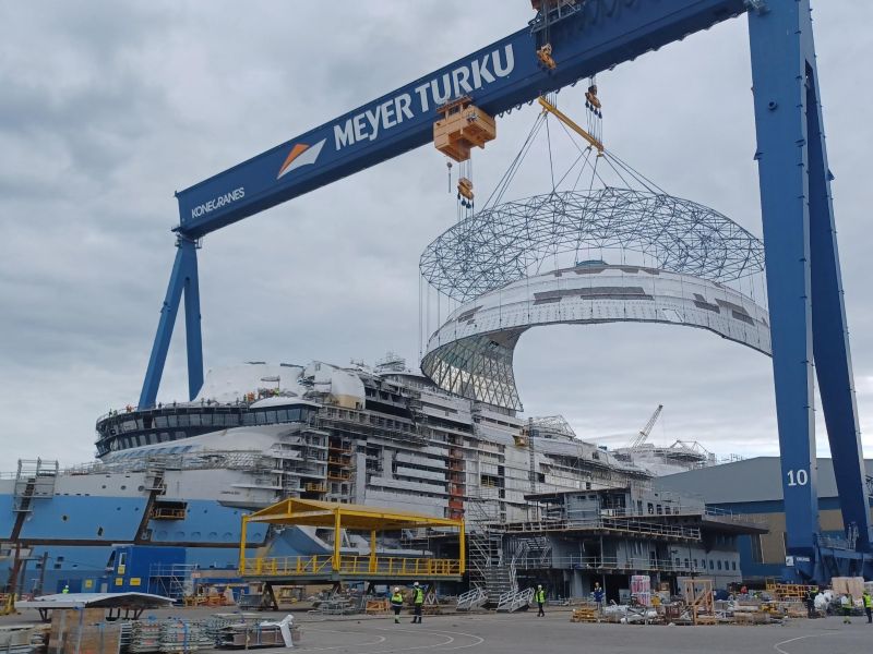 Legend of the Seas under construction at the shipyard
