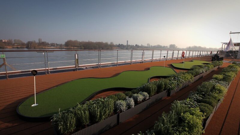 Putting green on a Viking Longship.