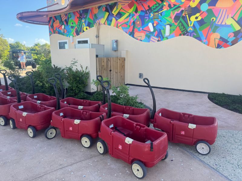 Kiddie wagons at Lookout Cay