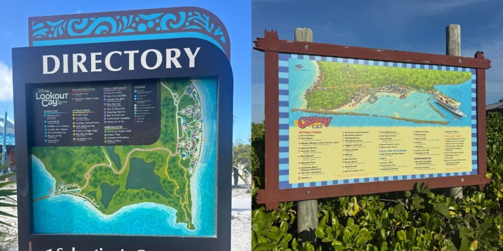 Map of Lookout Cay and Castaway Cay