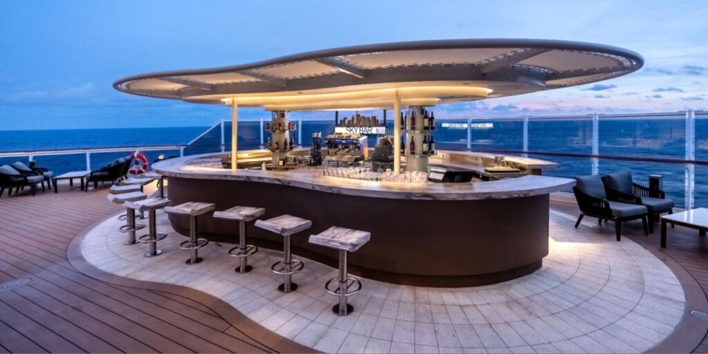 MSC Cruises bar at sunset